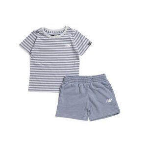 NEW BALANCE Ice Blue Toddler Boys 2pc Shirt And Active Shorts Set